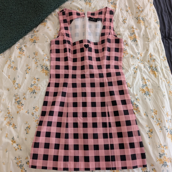 Lazy Oaf Pink And Black Bodycon Gingham Dress - Picture 2 of 4